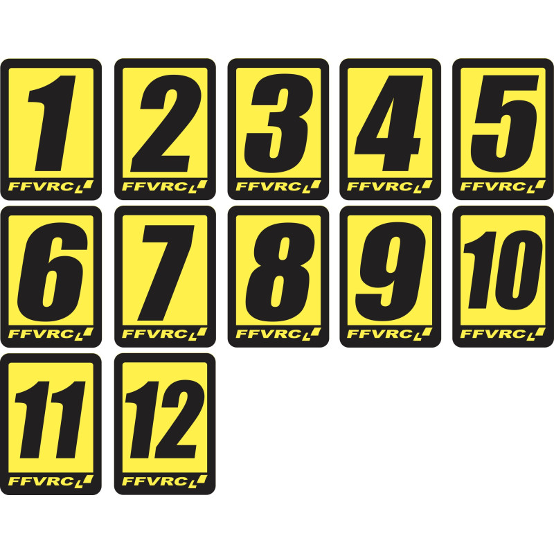 Pack de Numéros FFVRC 1/10 par 100