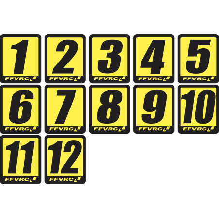 Pack de Numéros FFVRC 1/8 par 100